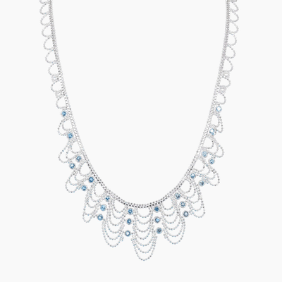Silk Collection Crown Necklace with Blue Topaz Accents