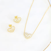 Crystal Collection Earrings Gold Valentina Pave Heart Earrings (Gold)