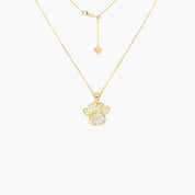 Crystal Collection Pendants CZ Small Dog Paw Pendant - Gold