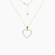 Crystal Collection Pendants CZ Small Open Heart Pendant - Gold