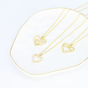 Crystal Collection Pendants CZ Small Open Heart Pendant (Gold)