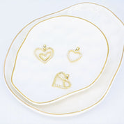 Crystal Collection Pendants Double Open Heart CZ Pendant (Gold)