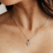 Crystal Collection Pendants Sterling Silver CZ Small Dog Paw Pendant