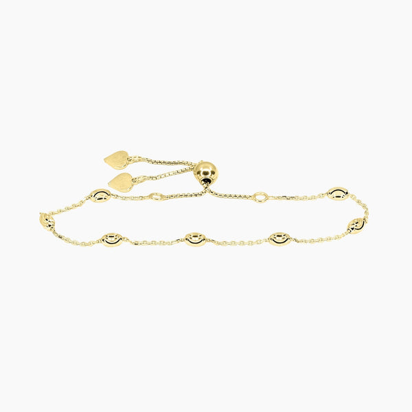 Roma Italian Adjustables Bracelets Adjustable Moon Cut Stazione Friendship Bracelet (Gold)